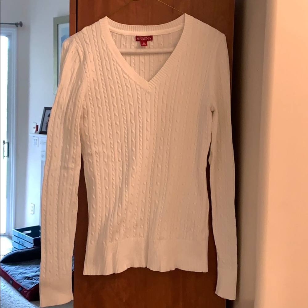 Merona white sweater.  Size M.  No stains